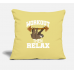 Workout Then Relax:Sloth Lover-Workout Funny Sloth Washed Yellow Pillow